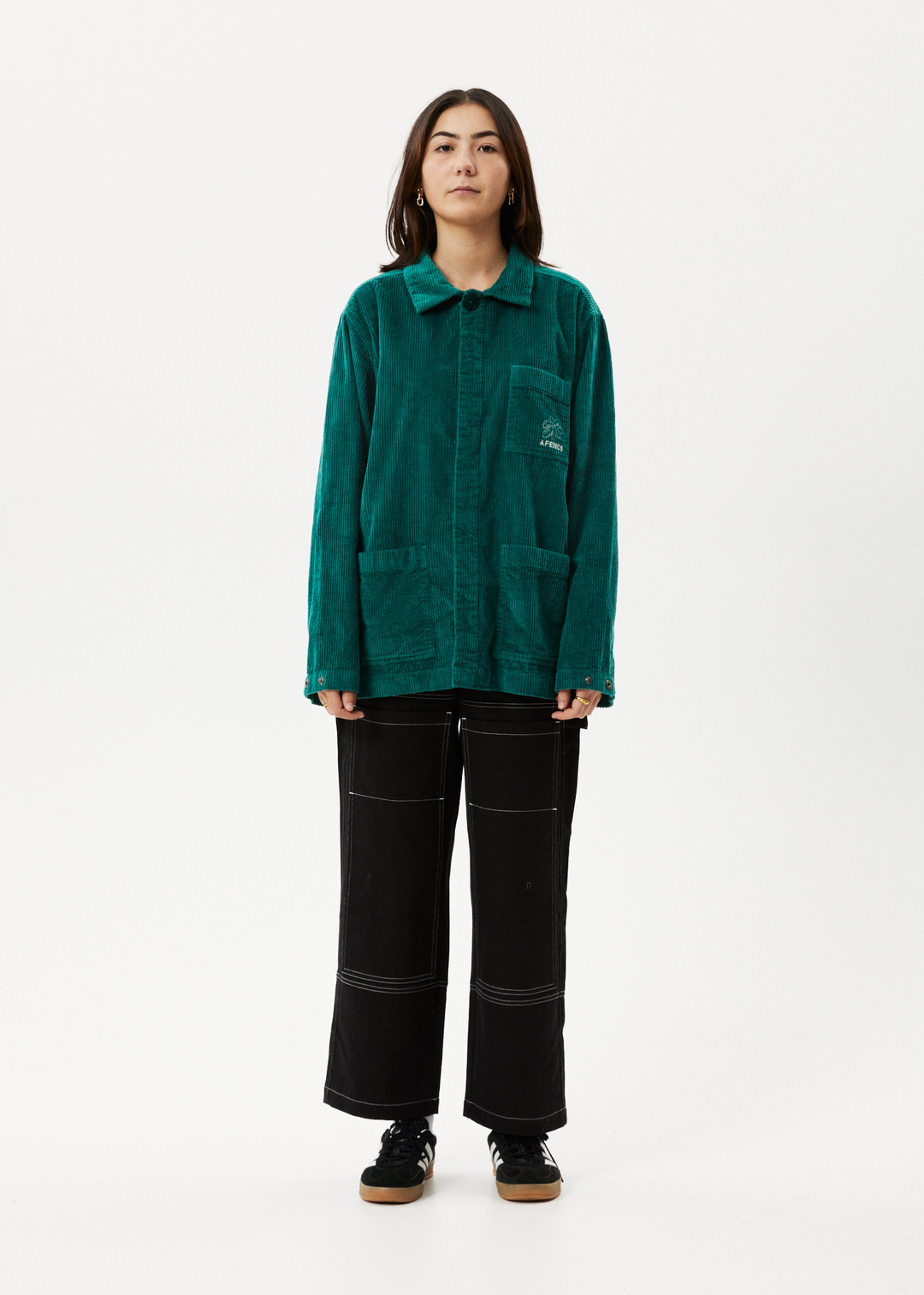 AFENDS Unisex Union - Corduroy Jacket - Emerald 