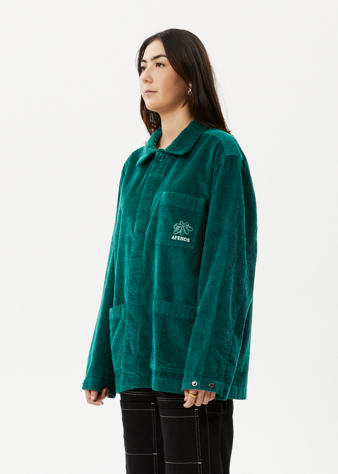 AFENDS Unisex Union - Corduroy Jacket - Emerald 