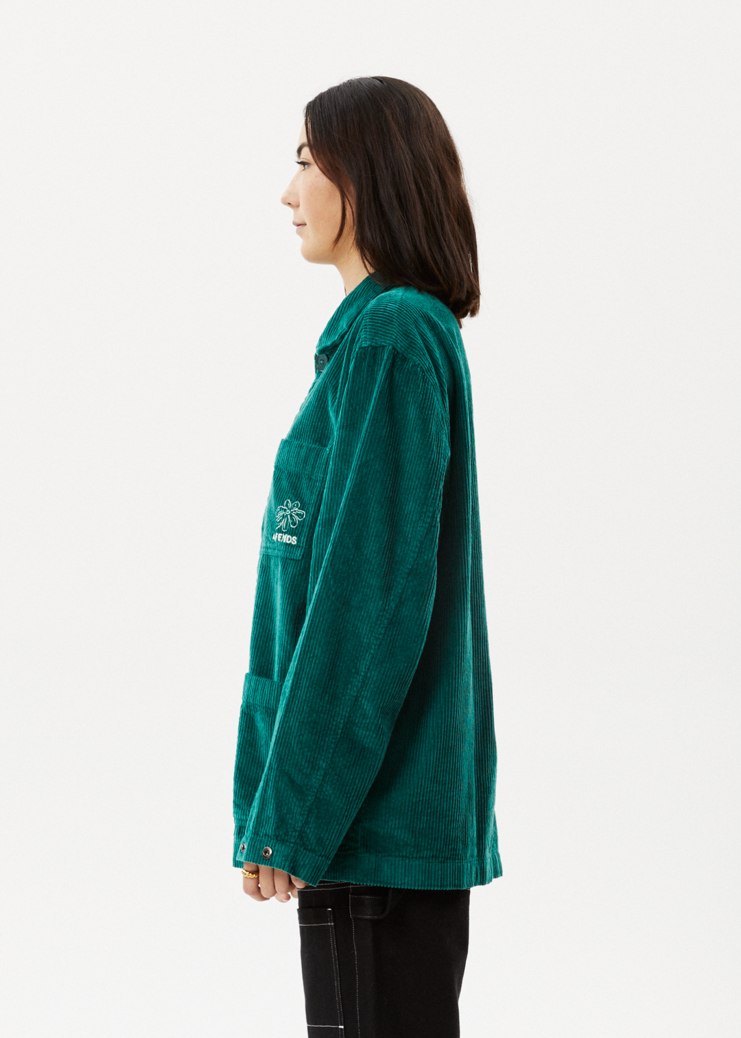 AFENDS Unisex Union - Corduroy Jacket - Emerald 