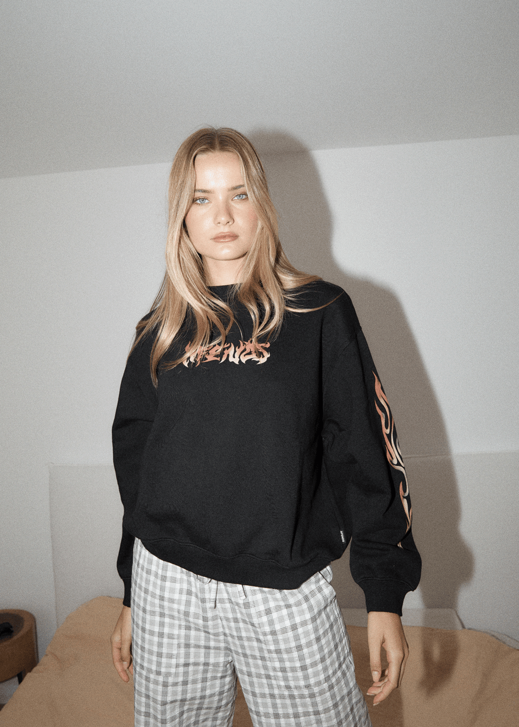 AFENDS Womens Scorched - Crew Neck Jumper - Black