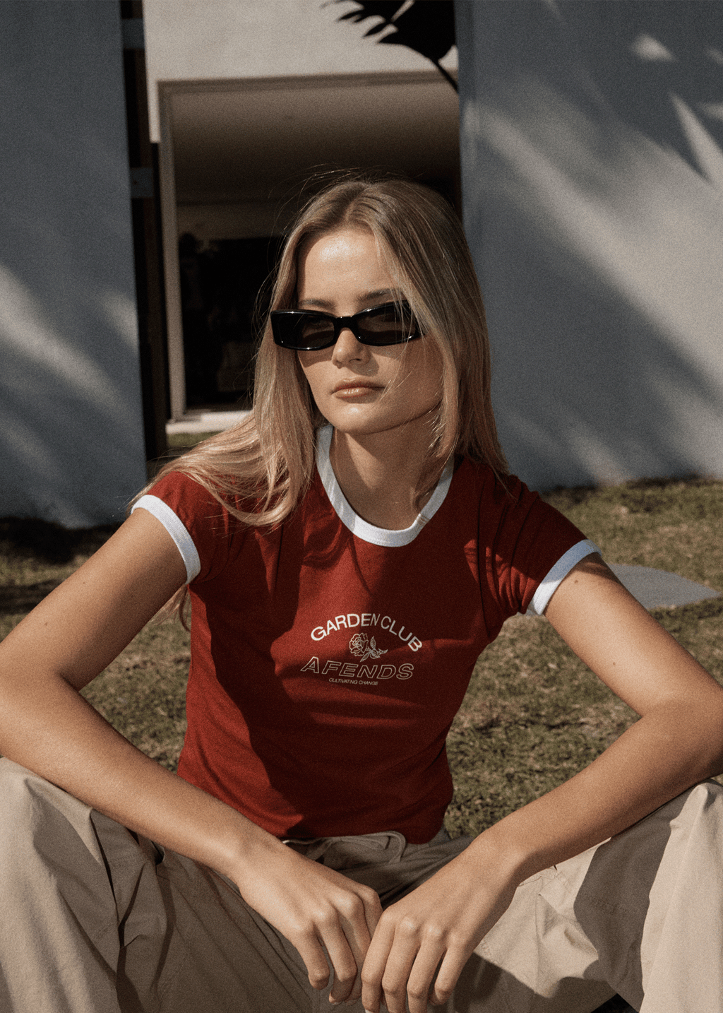 AFENDS Womens Cultivate - Ringer Tee - Ketchup