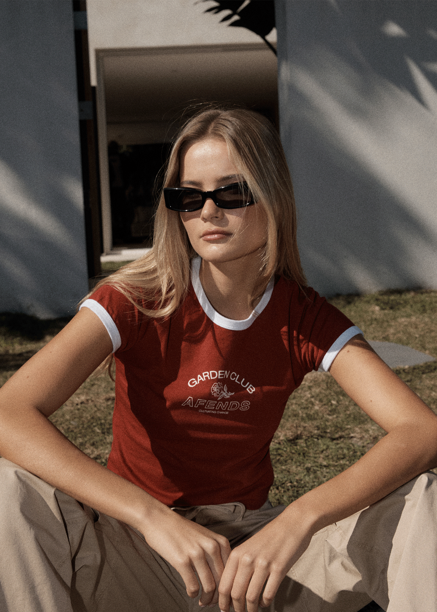 AFENDS Womens Cultivate - Ringer Tee - Ketchup