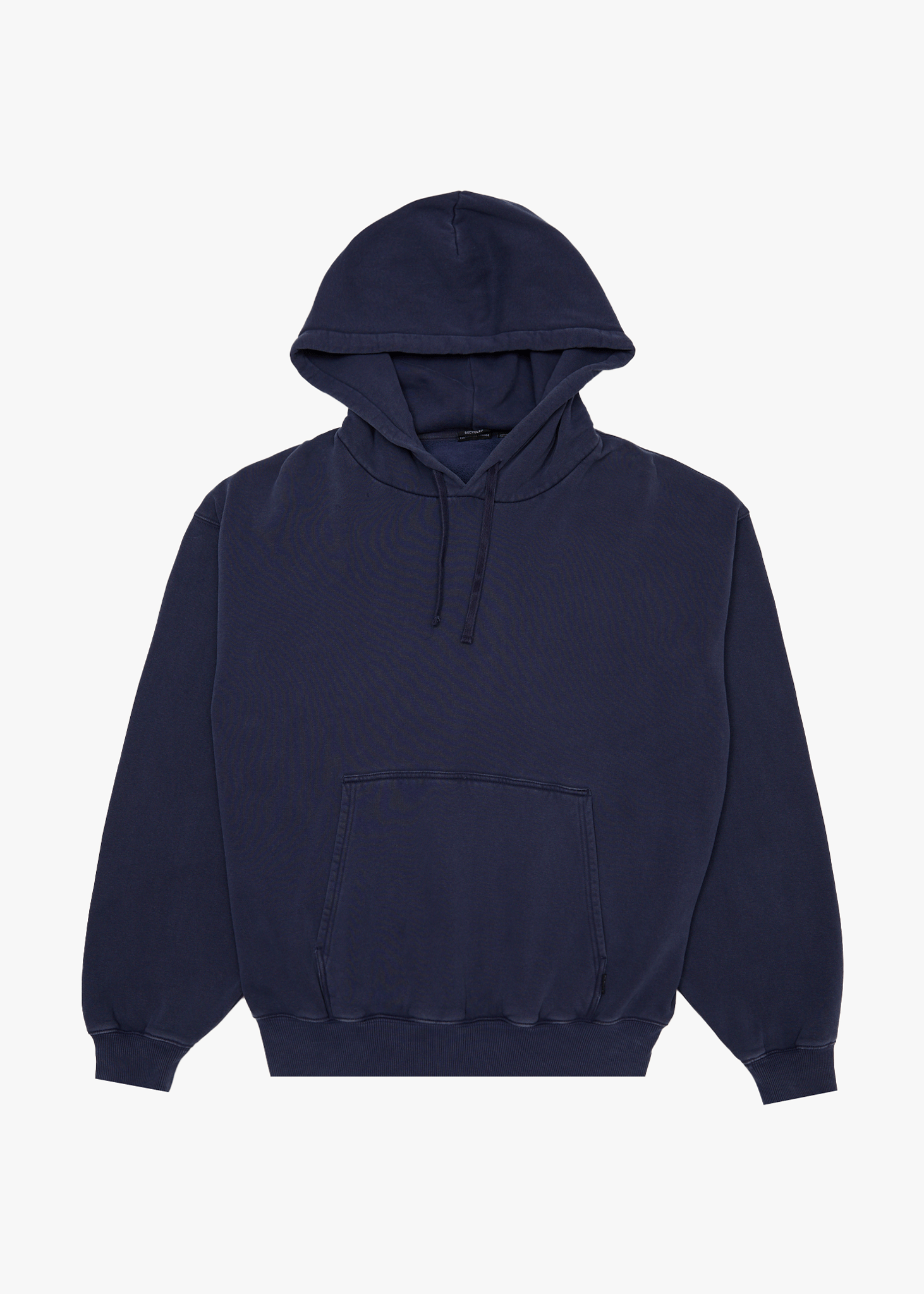 AFENDS Mens Genesis - Boxy Hoodie - Washed Deep Sea