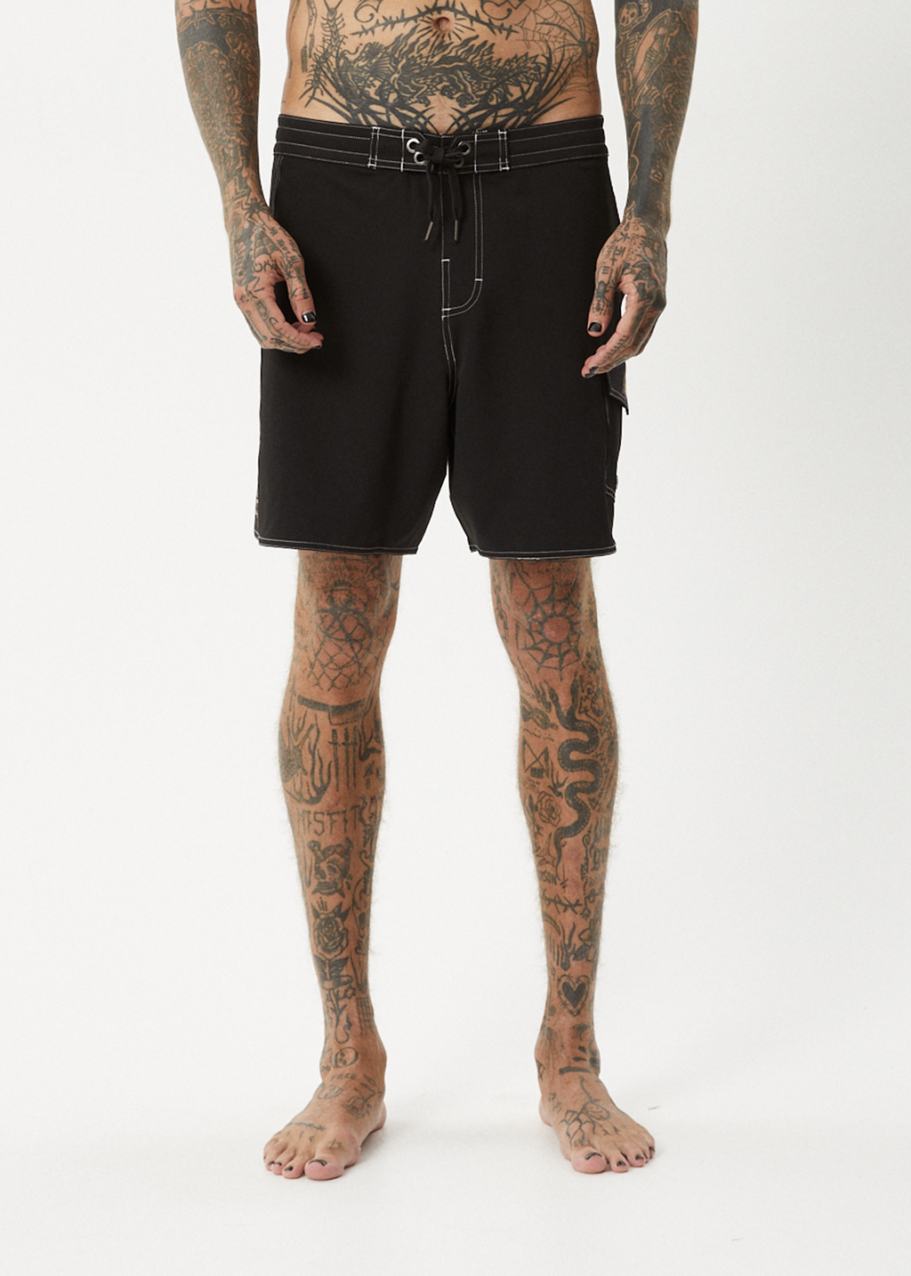 AFENDS Mens Crashed Out - Surf Related Boardshort 18" - Black