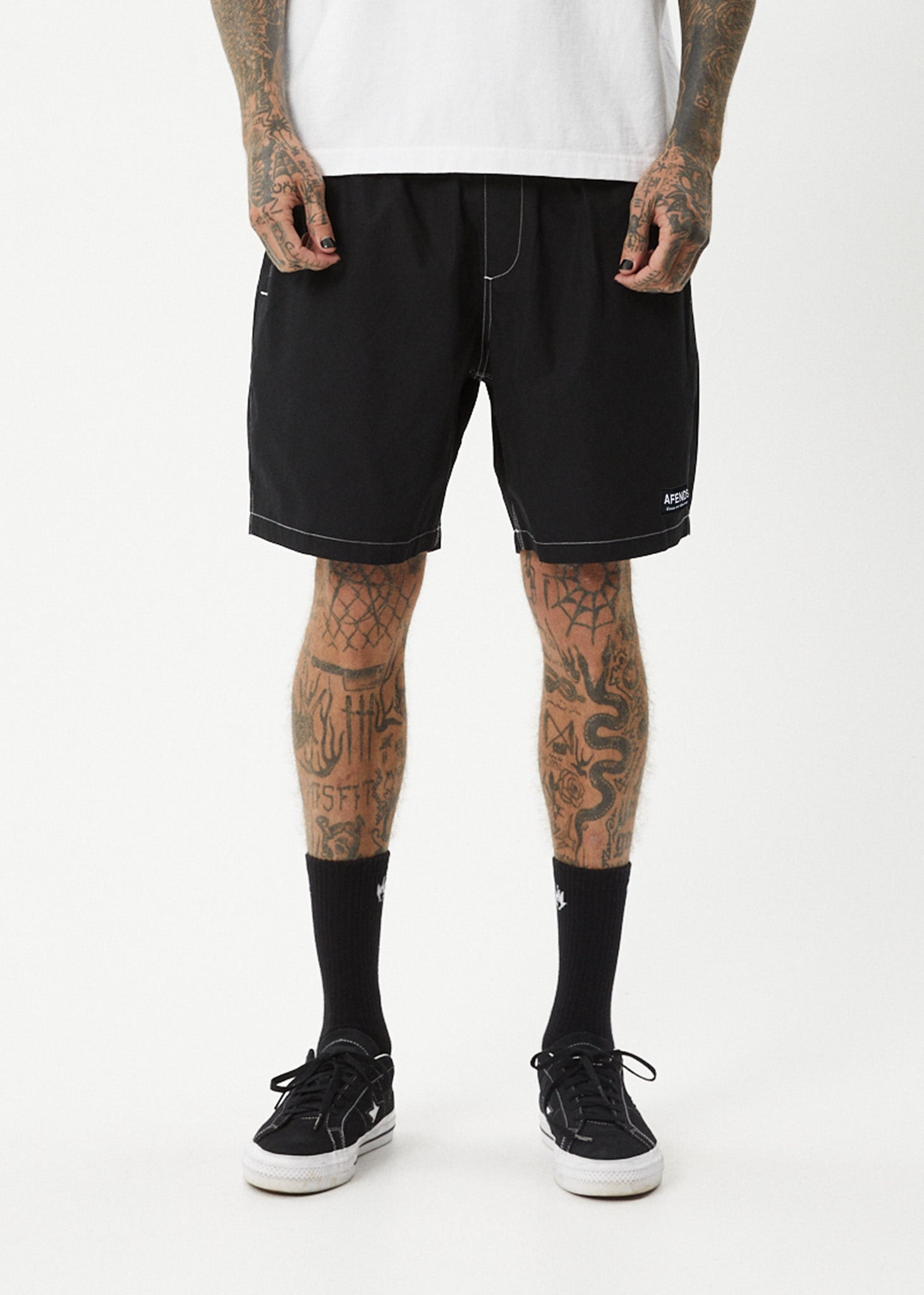 AFENDS Mens The Dopamine - Swim Short 18" - Black