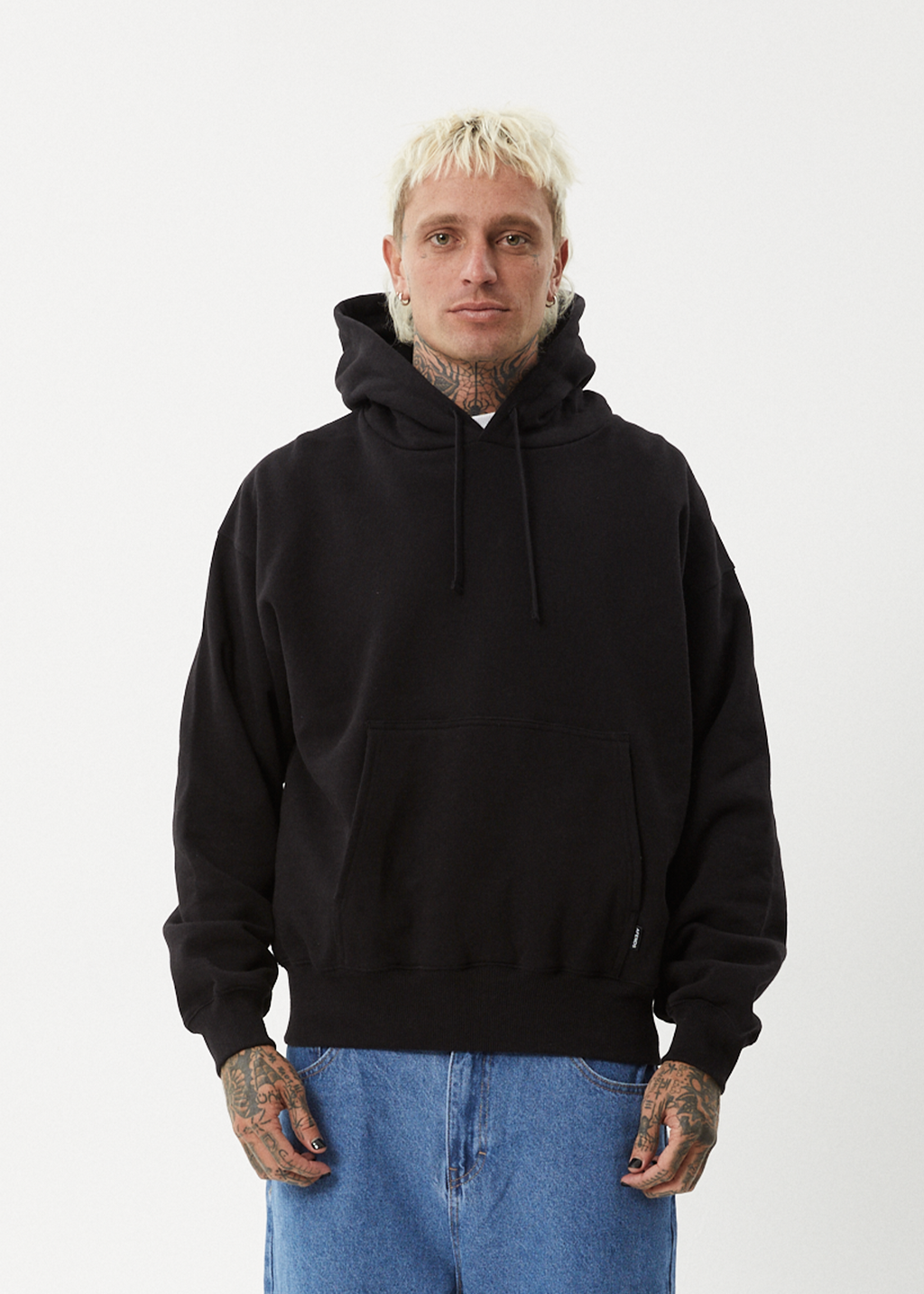 AFENDS Mens Genesis - Boxy Hoodie - Black