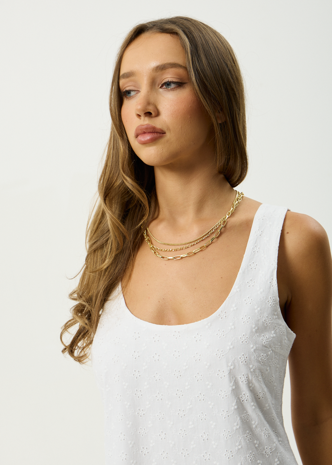 AFENDS Womens Shannen - Anglaise Mini Dress - White