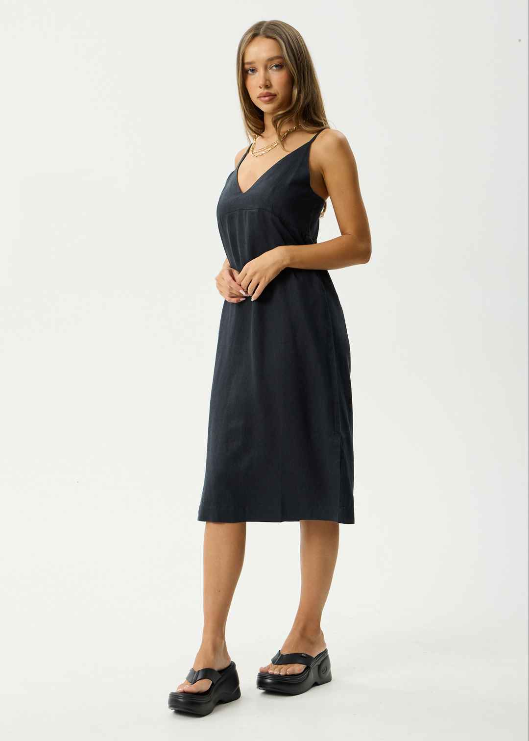 AFENDS Womens Madda - Hemp Slip Dress - Black