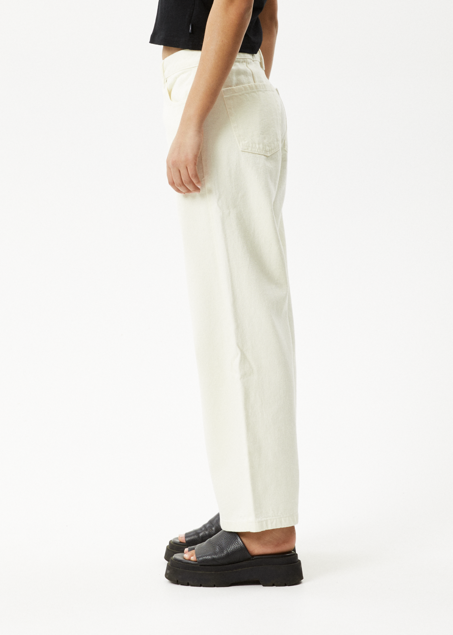 AFENDS Womens Kendall - Denim Low Rise Jeans - Off White 