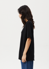 AFENDS Womens Slay - Oversized Tee - Black - Afends womens slay   hemp oversized tee   black 