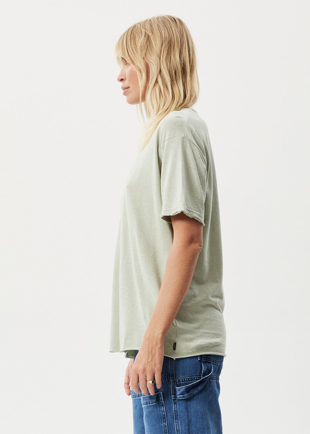 AFENDS Womens Slay - Oversized Tee - Eucalyptus 