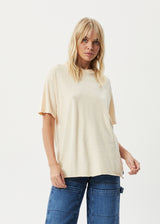 AFENDS Womens Slay - Oversized Tee - Sand - Afends womens slay   oversized tee   sand 