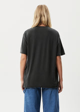 Afends Womens Slay - Hemp Oversized T-Shirt - Stone Black - Afends womens slay   hemp oversized t shirt   stone black 
