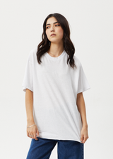AFENDS Womens Slay - Hemp Oversized T-Shirt - White - Afends womens slay   hemp oversized t shirt   white 