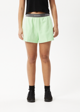 Afends Womens Homebase - Hemp Sweat Shorts - Lime Green - Afends womens homebase   hemp sweat shorts   lime green 