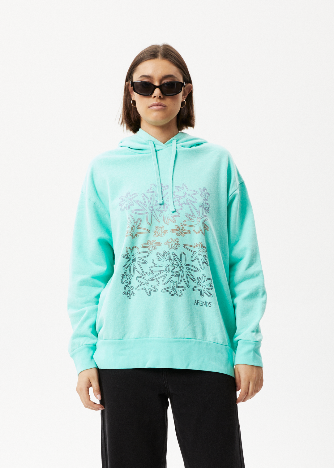 AFENDS Womens Ava - Graphic Hoodie - Mint 