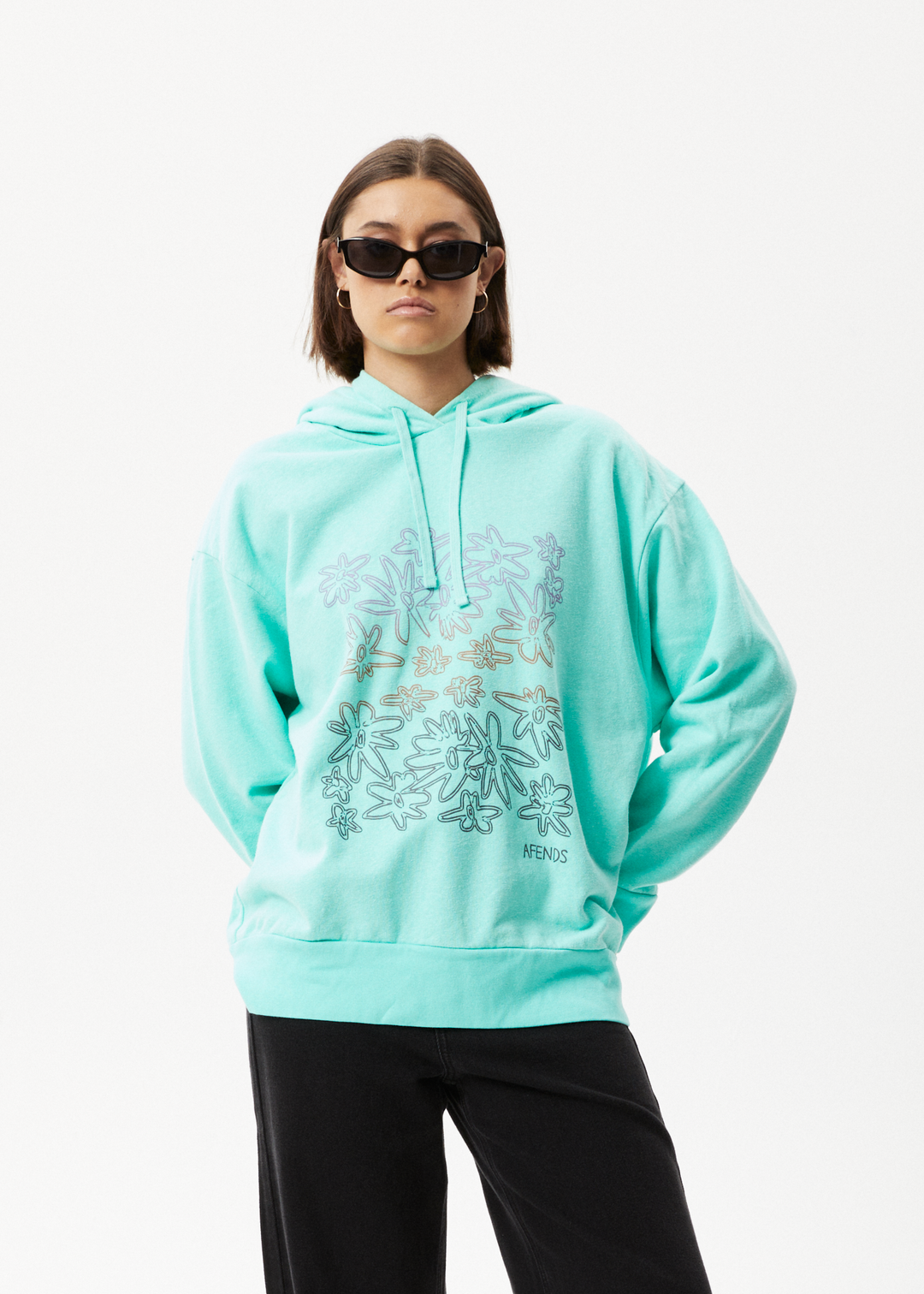 AFENDS Womens Ava - Graphic Hoodie - Mint 