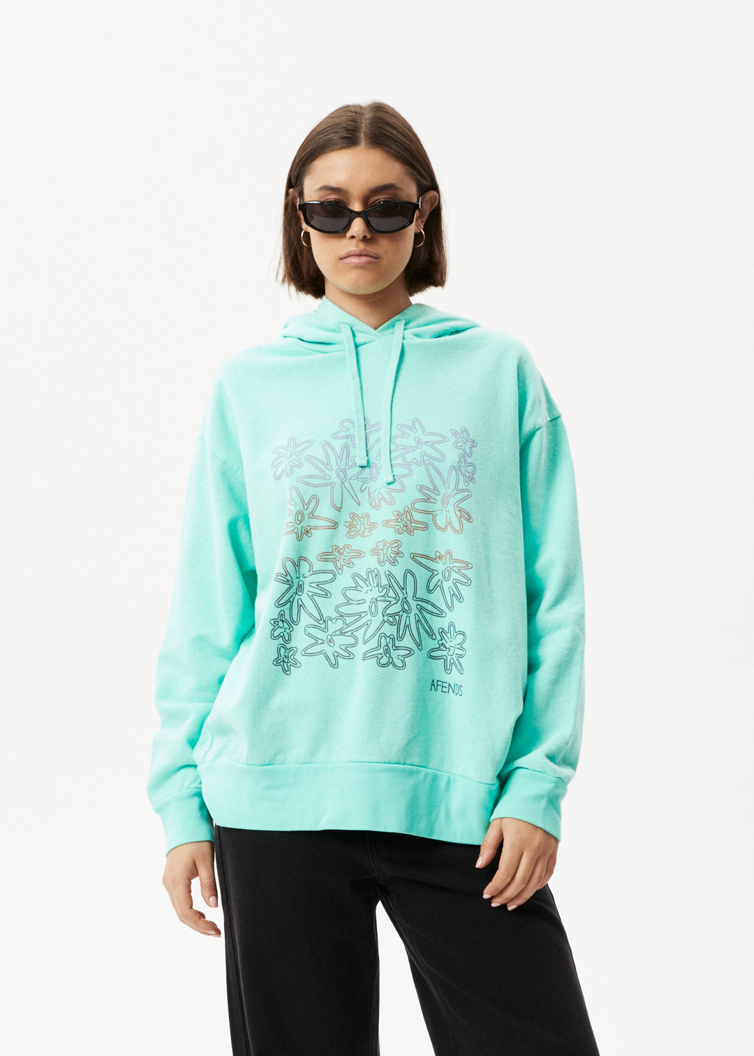 AFENDS Womens Ava - Graphic Hoodie - Mint 