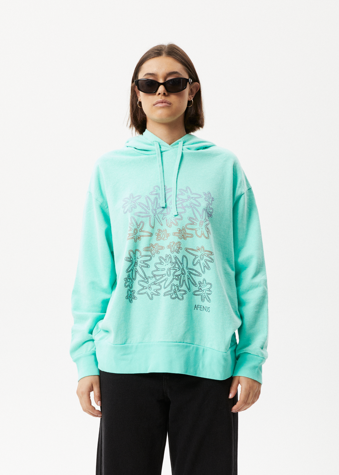 AFENDS Womens Ava - Graphic Hoodie - Mint 