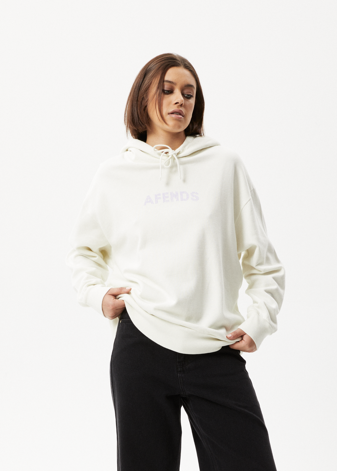 AFENDS Womens Dua - Hoodie - Off White 