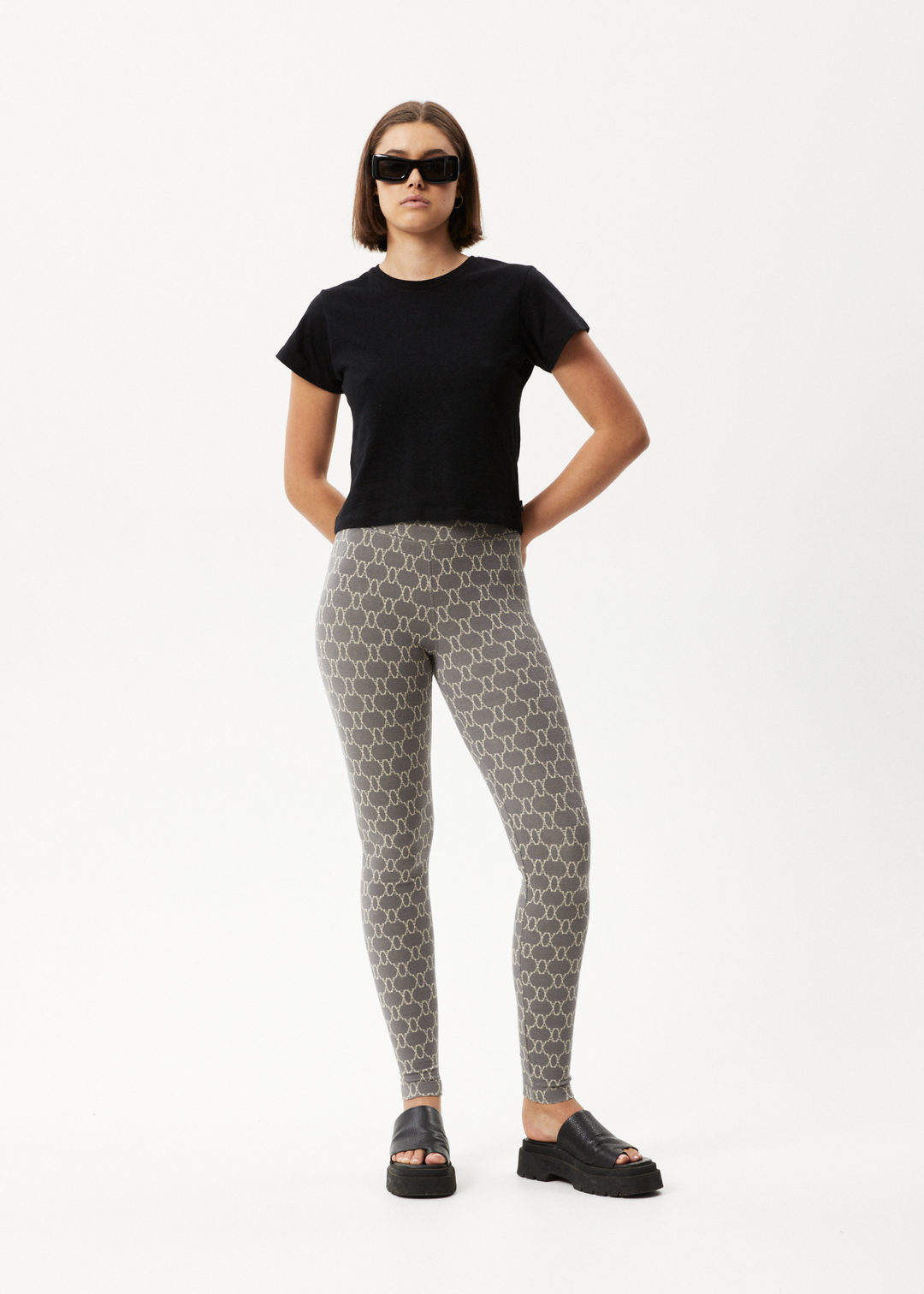 AFENDS Womens Lois - Leggings - Steel 