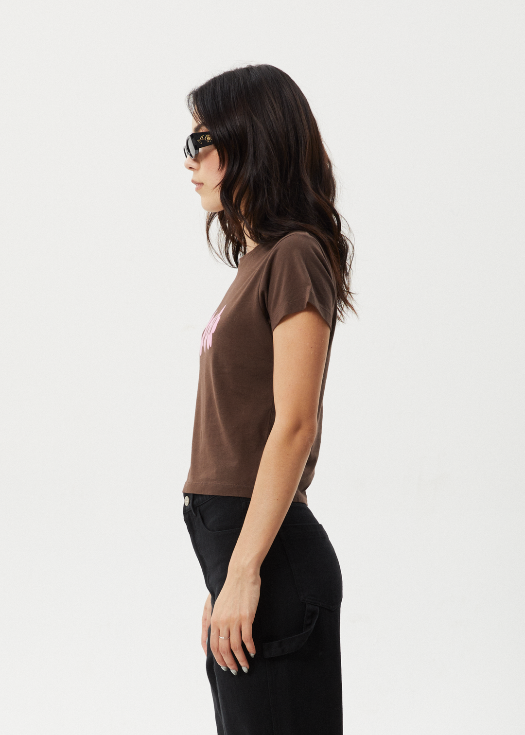 AFENDS Womens Alohaz - Baby Tee - Coffee Pink 