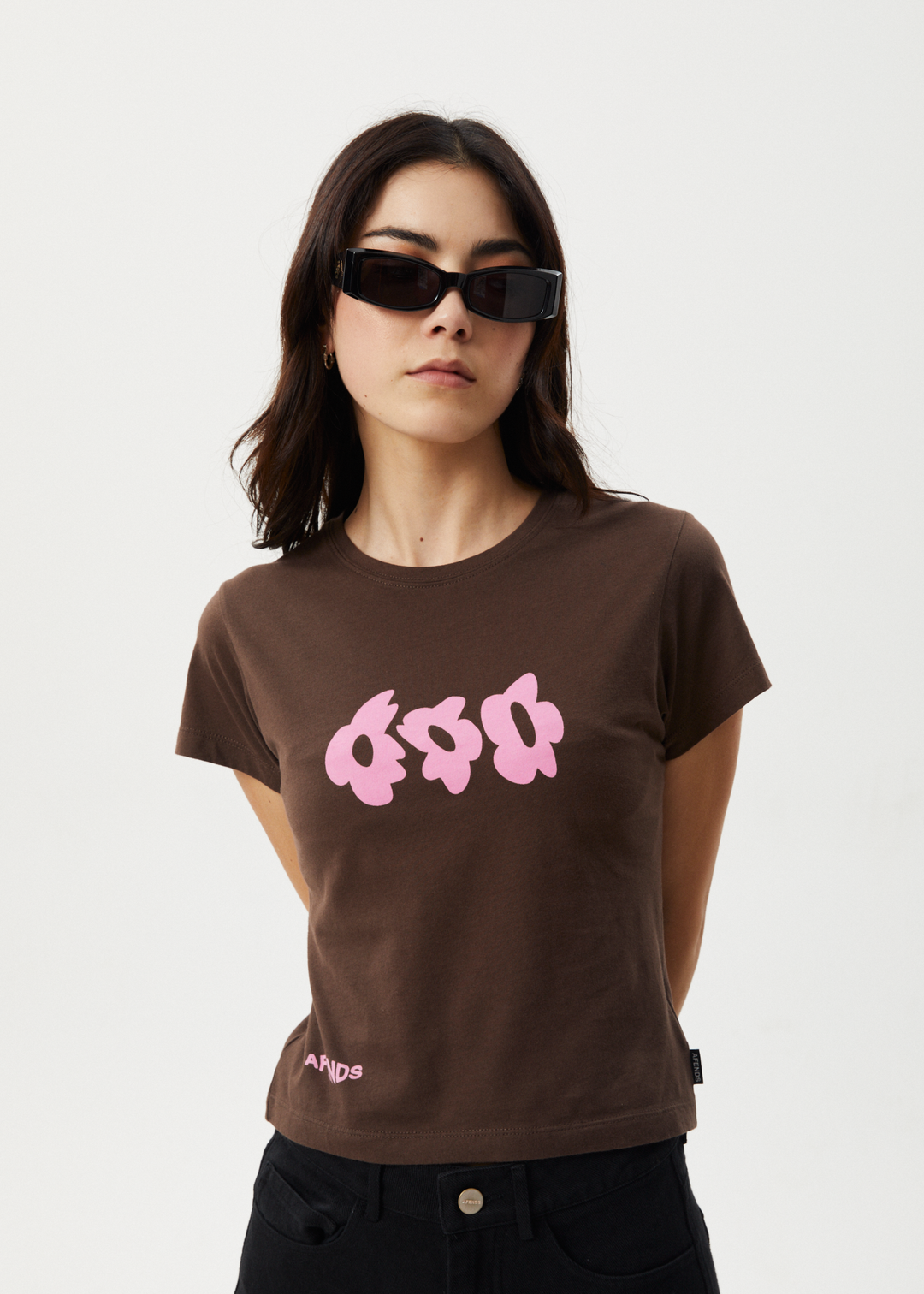 AFENDS Womens Alohaz - Baby Tee - Coffee Pink 