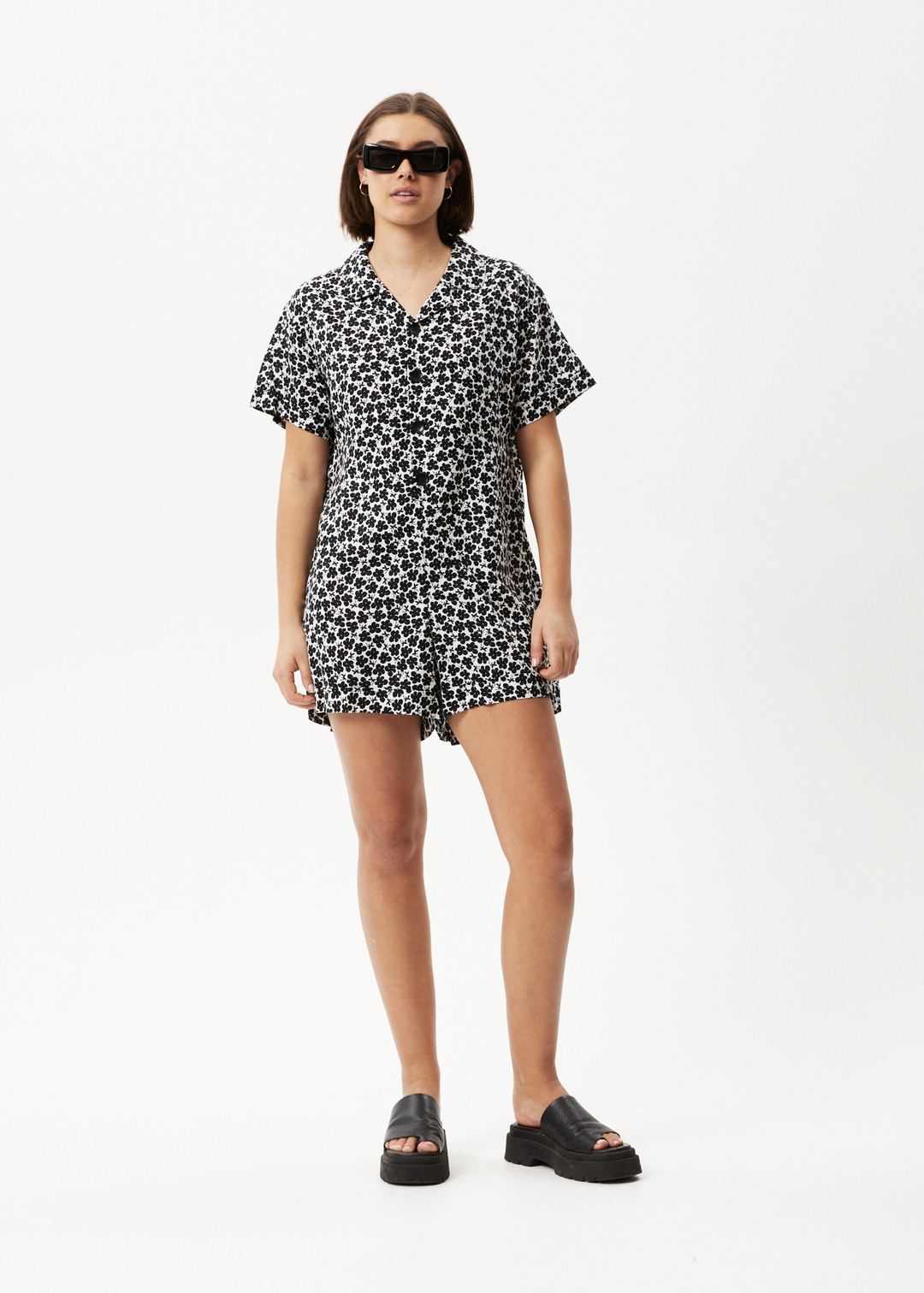 AFENDS Womens Madeline Kokomo - Playsuit - Black Floral 