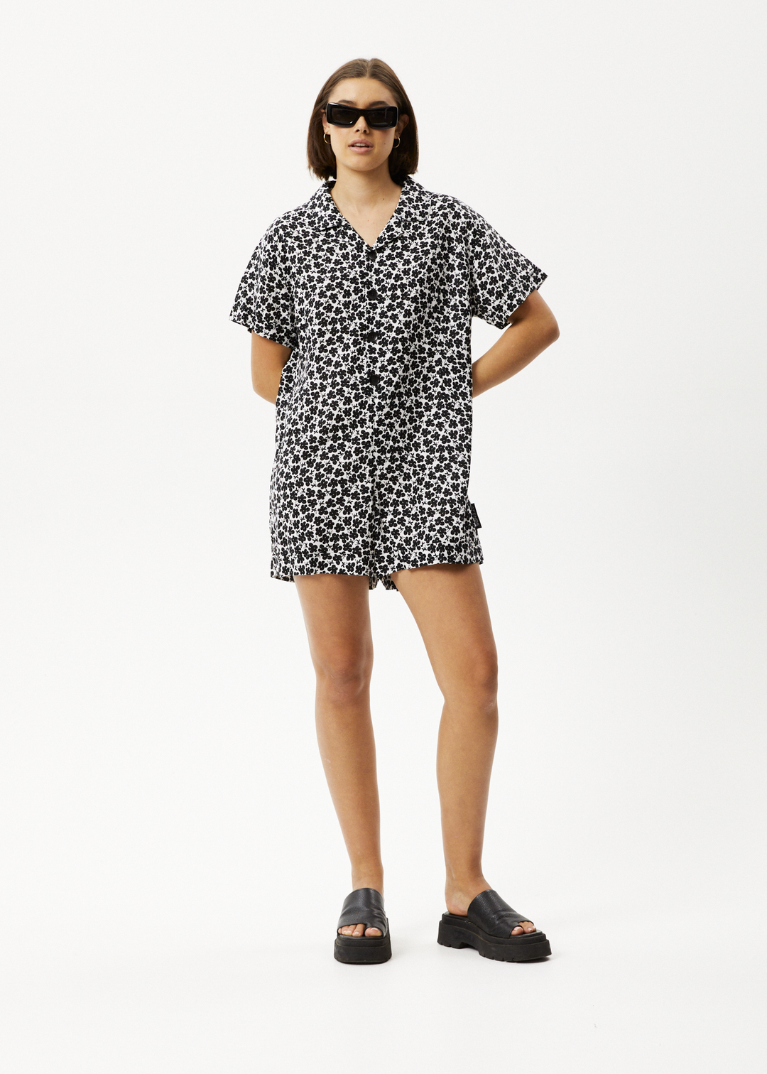 AFENDS Womens Madeline Kokomo - Playsuit - Black Floral 