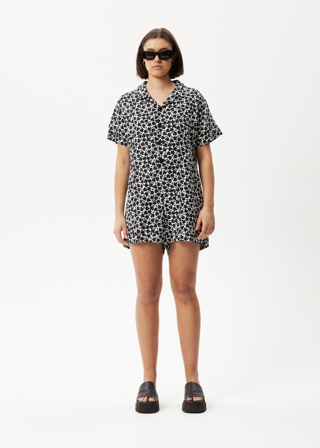 AFENDS Womens Madeline Kokomo - Playsuit - Black Floral 