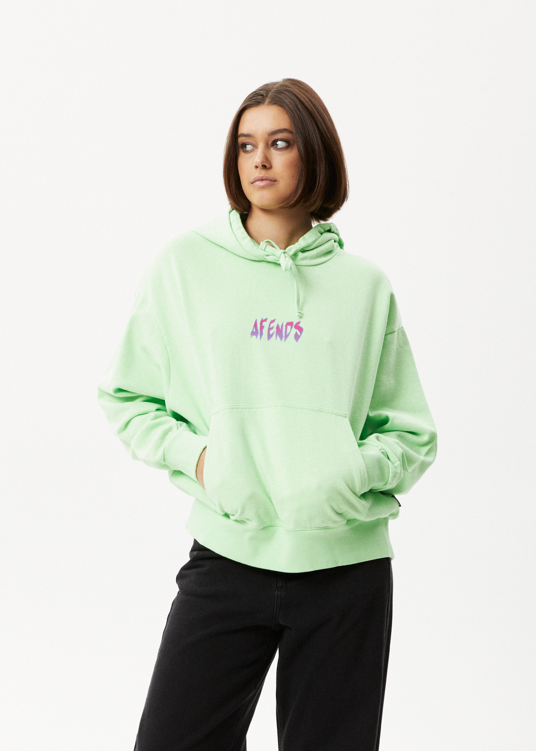 AFENDS Womens Electric - Hoodie - Lime Green 