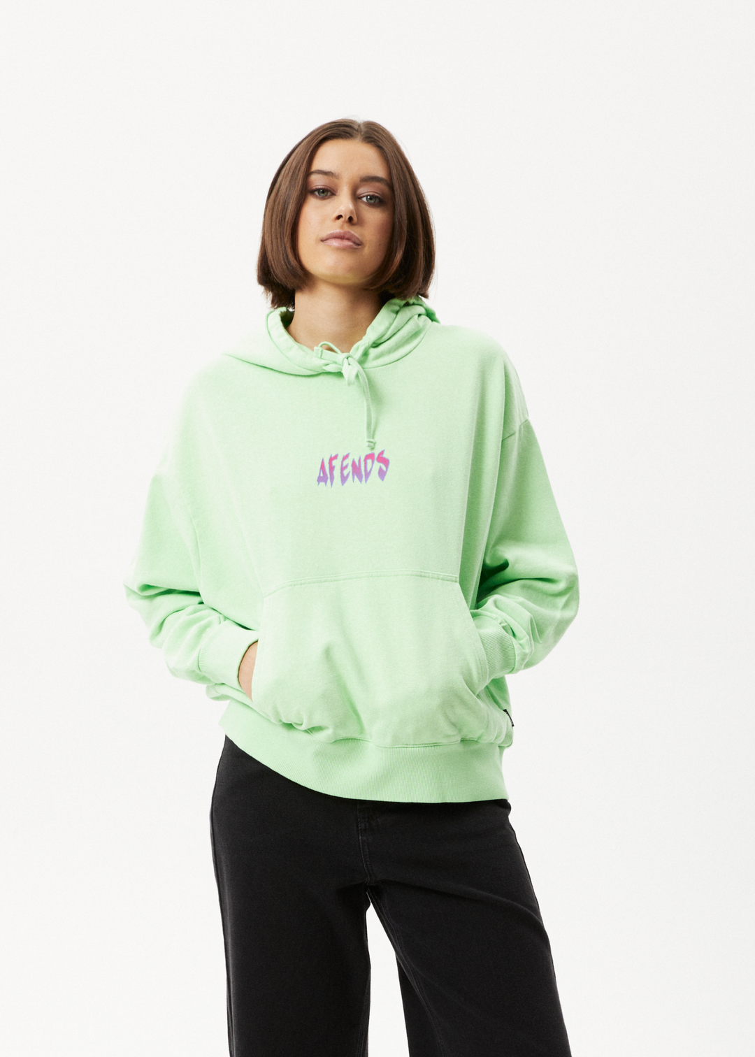 AFENDS Womens Electric Hoodie Lime Green
