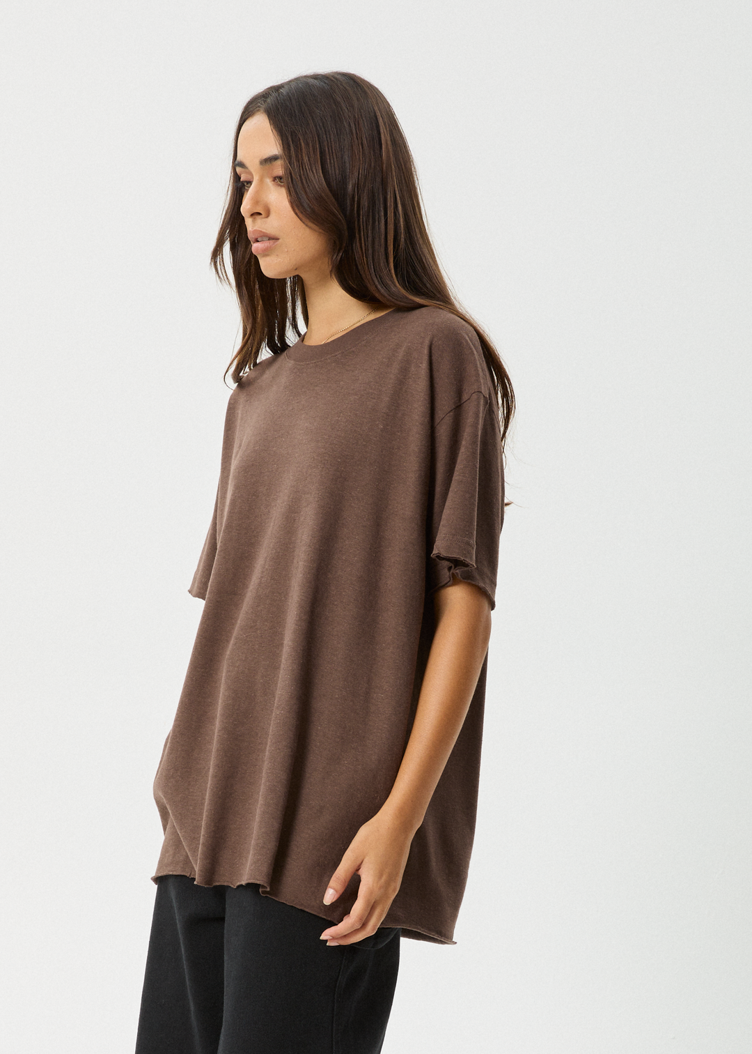 AFENDS Womens Slay - Oversized Tee - Coffee 