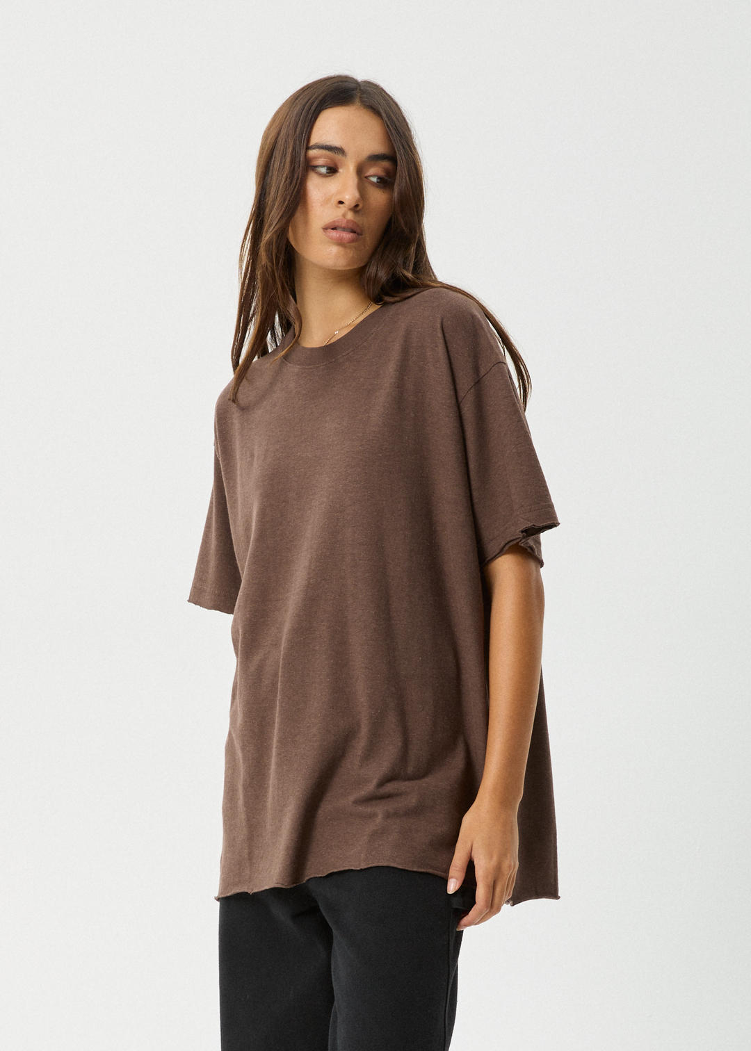 AFENDS Womens Slay - Oversized Tee - Coffee 