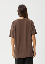 AFENDS Womens Slay - Oversized Tee - Coffee - Afends womens slay   hemp oversized tee   coffee 