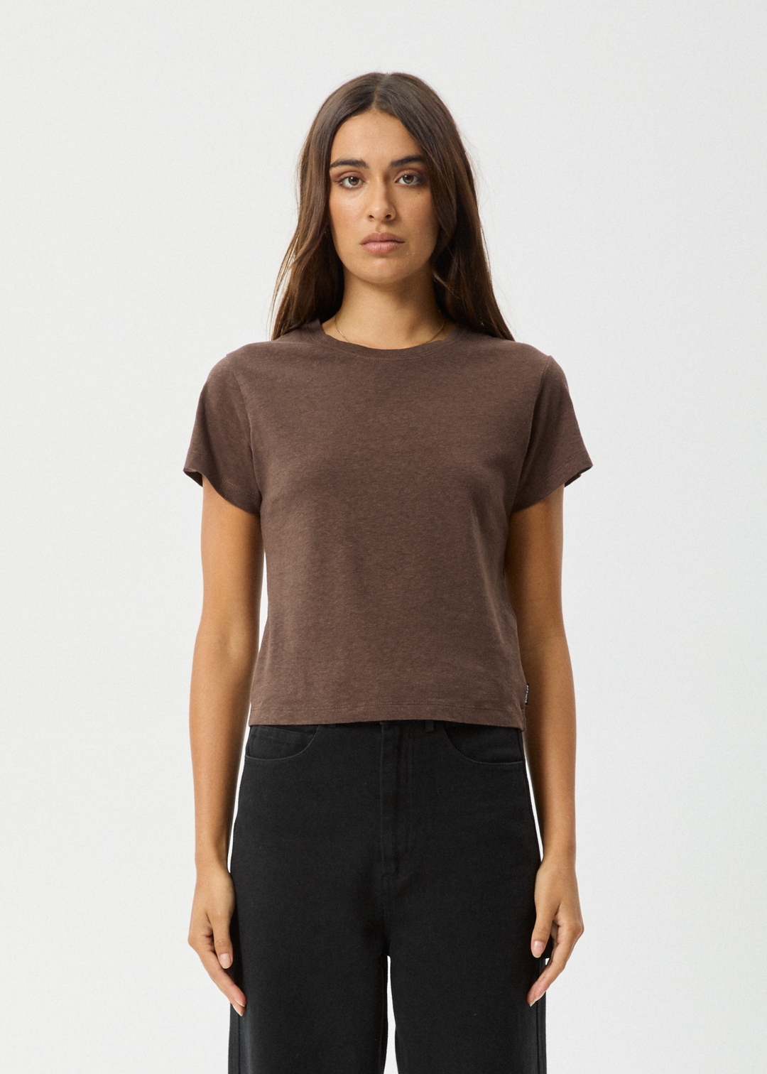 AFENDS Womens Carmen - Baby Tee - Coffee 