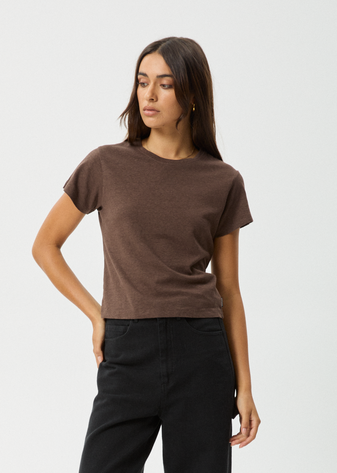 AFENDS Womens Carmen - Baby Tee - Coffee 