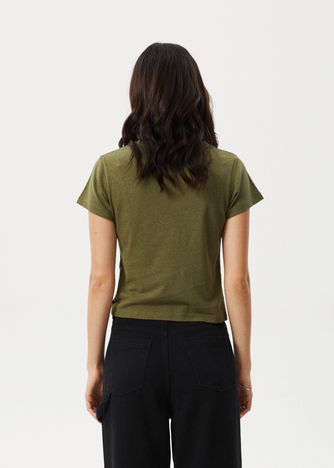 AFENDS Womens Carmen - Baby Tee - Military 