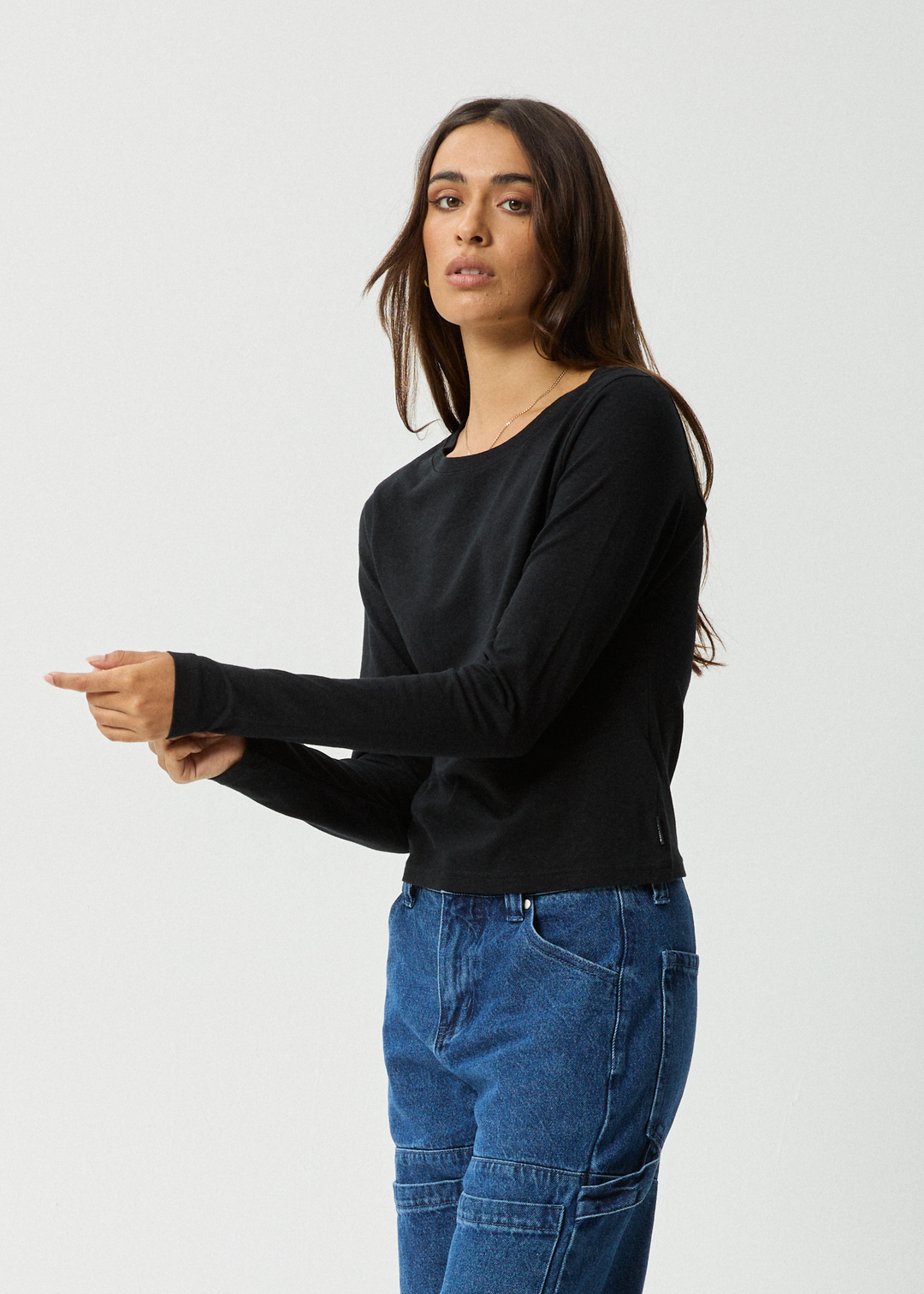 AFENDS Womens Elevate - Long Sleeve Tee - Black 