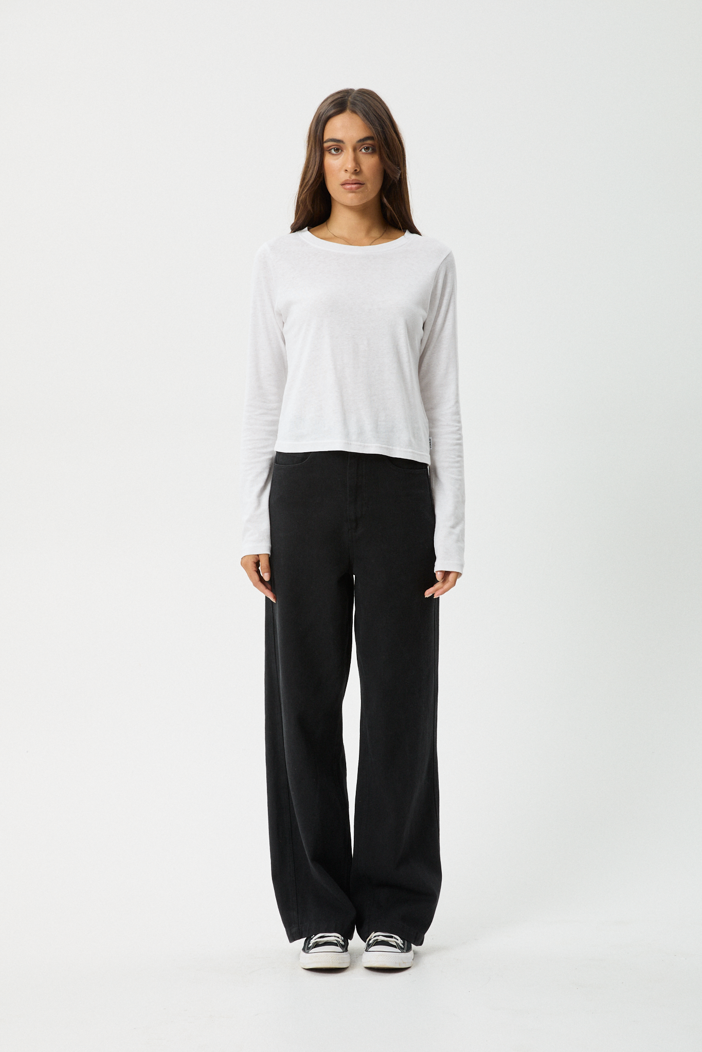 AFENDS Womens Elevate - Long Sleeve Tee - White