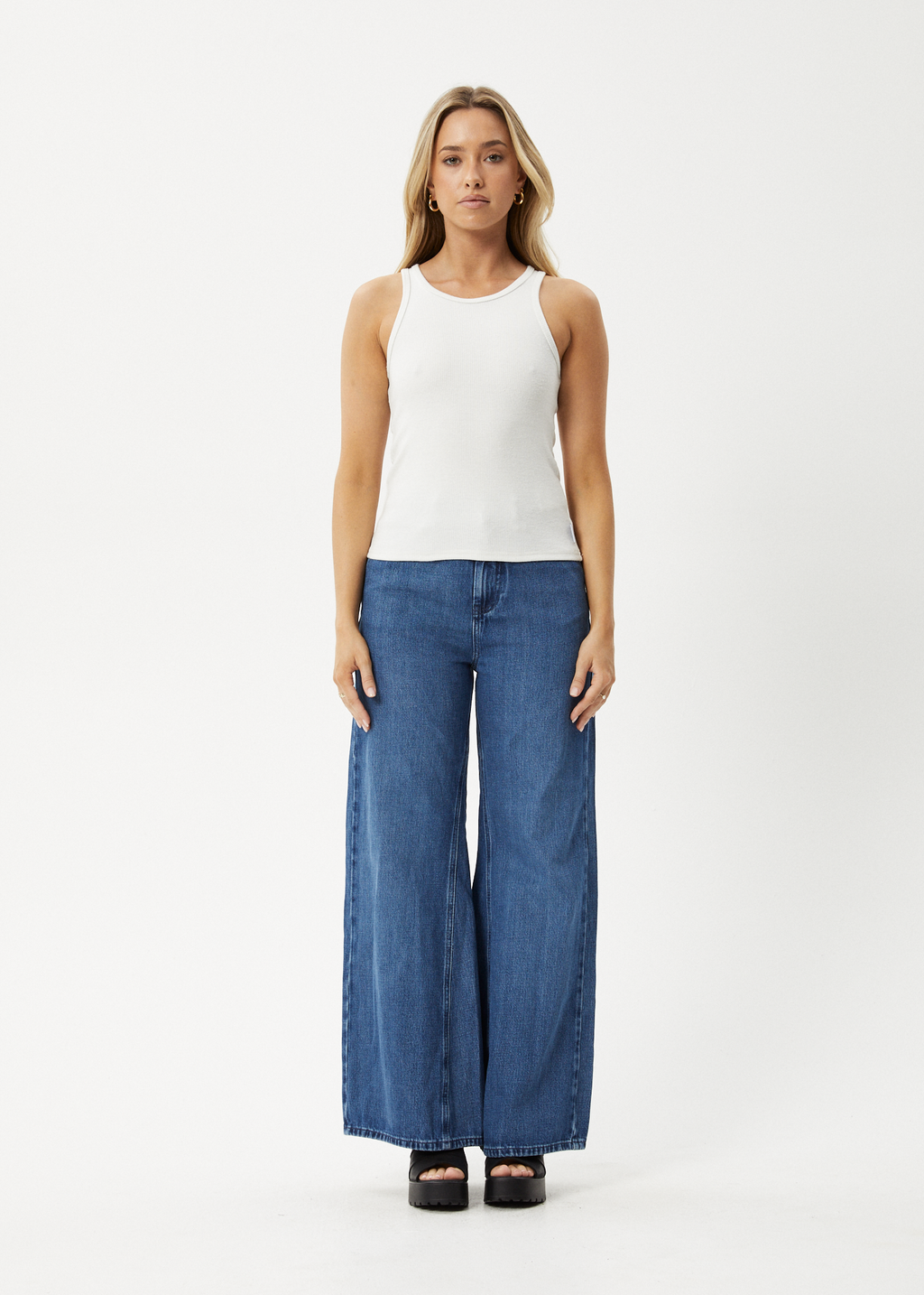 AFENDS Womens Lydia - Rib Singlet - White