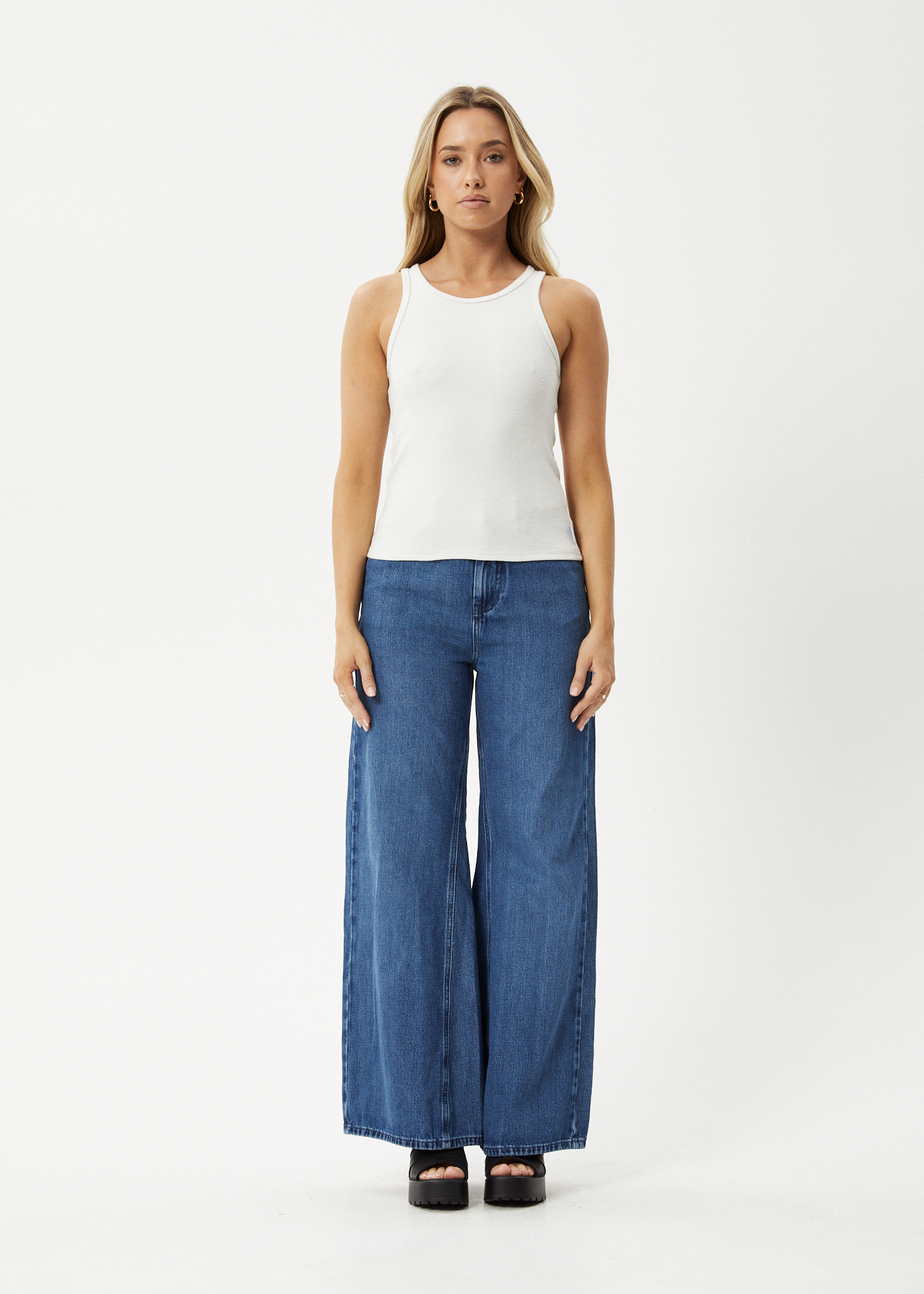 AFENDS Womens Lydia - Rib Singlet - White