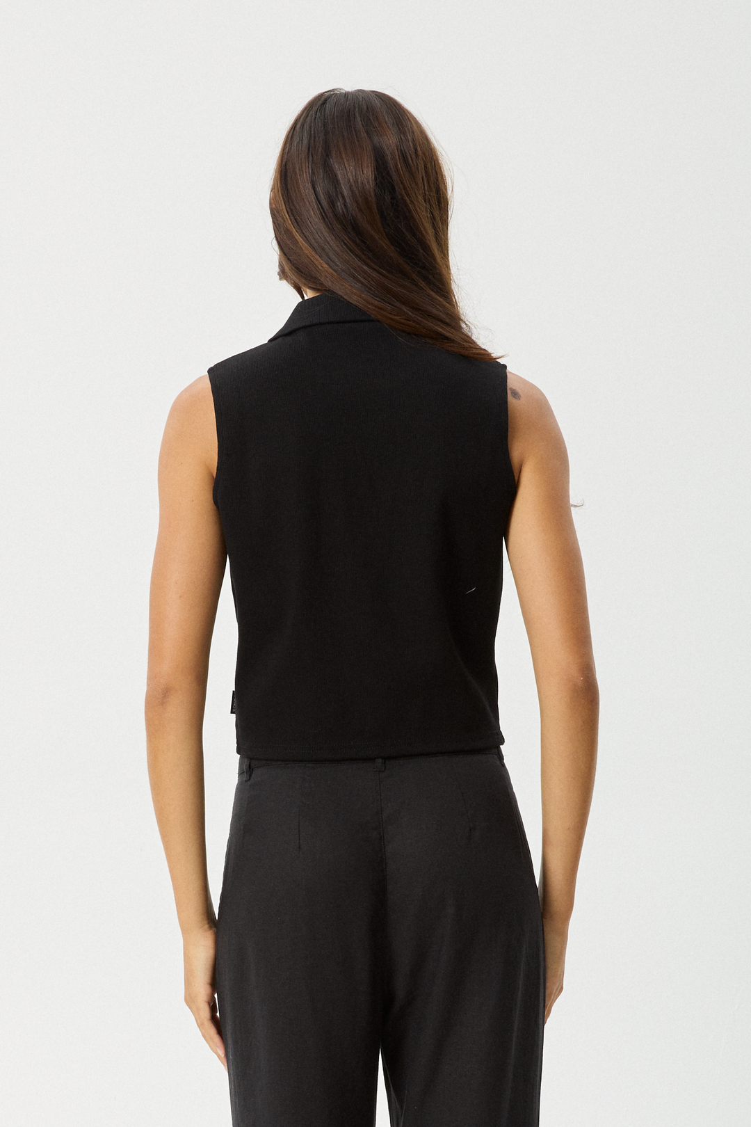 AFENDS Womens Eliza - Rib Sleeveless Shirt - Black 