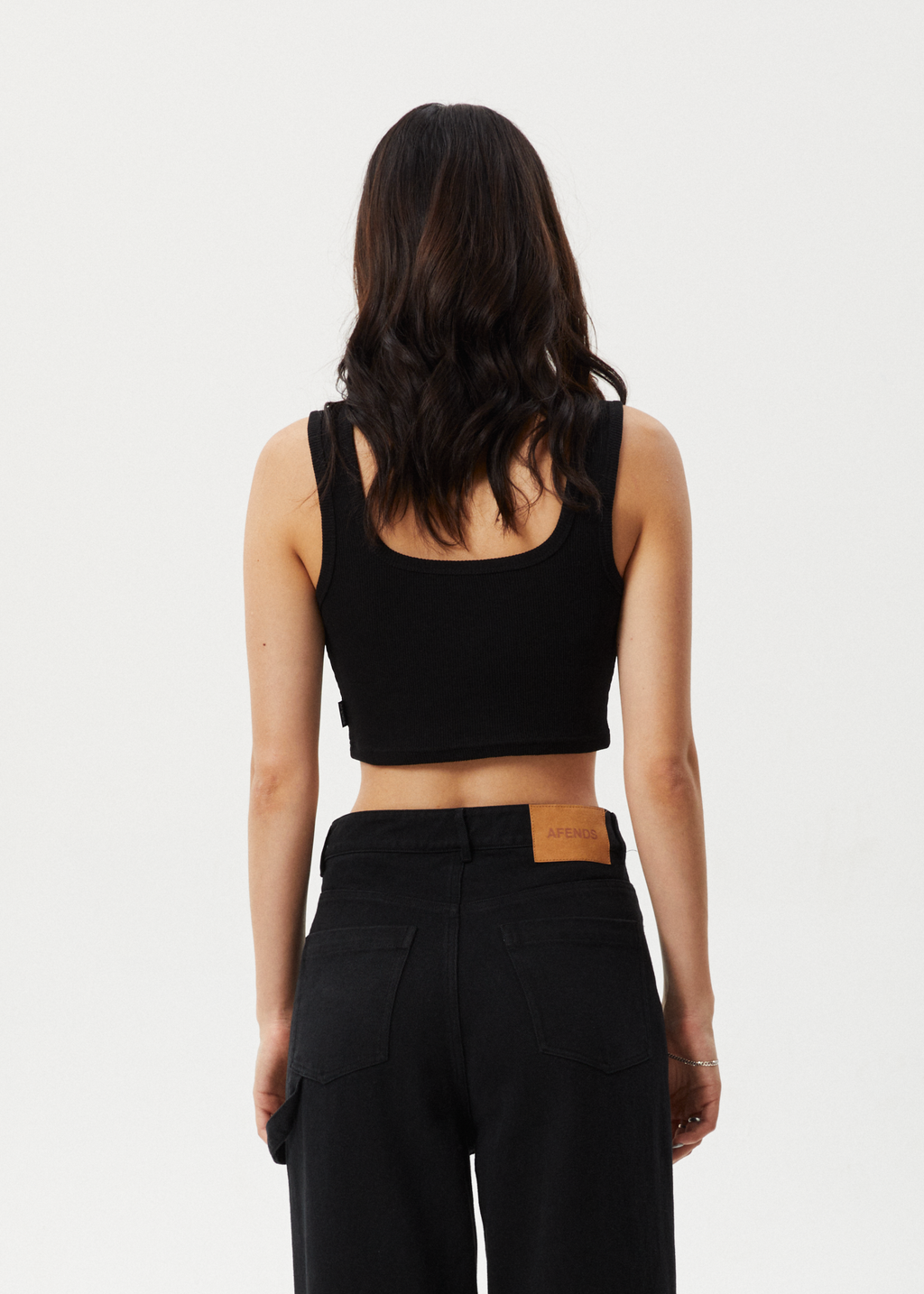 AFENDS Womens Chia - Rib Cropped Singlet - Black