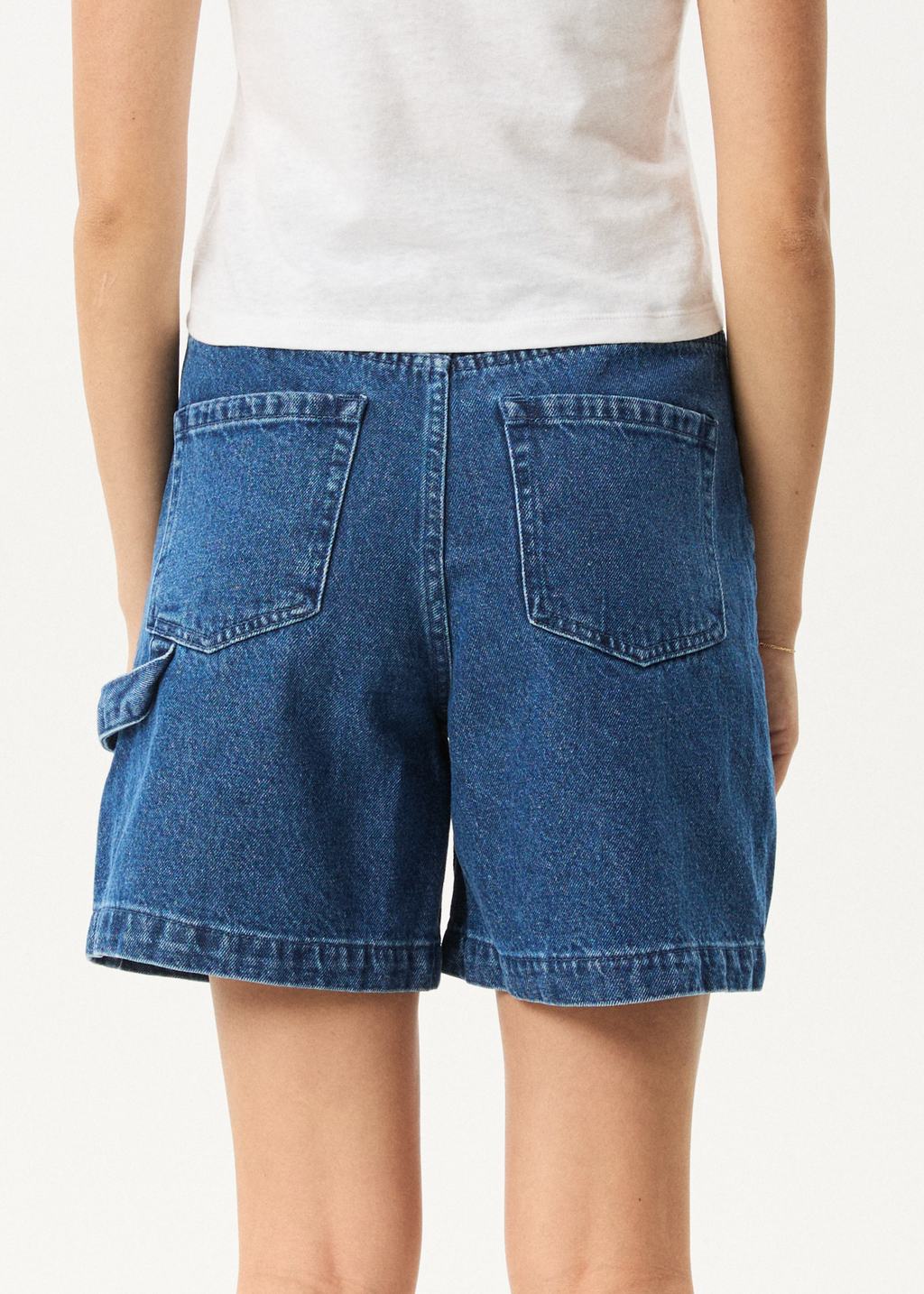 AFENDS Womens Emilie - Denim Workwear Short - Authentic Blue