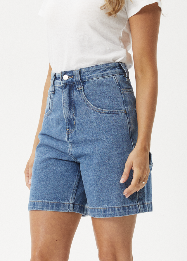 AFENDS Womens Checked Out - Boxer Short - Marlin