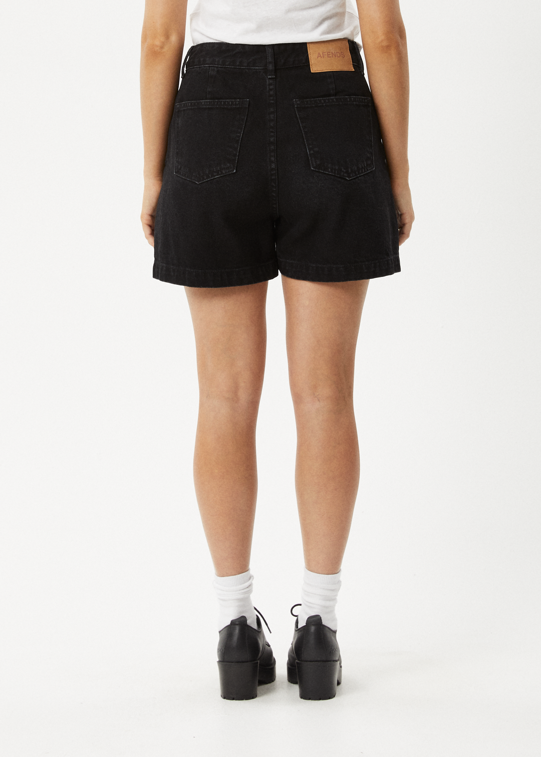 AFENDS Womens Seventy Threes - Denim Shorts - Washed Black 