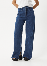 AFENDS Womens Bella - Hemp Denim Baggy Jeans - Authentic Blue - Afends womens bella   hemp denim baggy jeans   authentic blue 