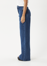 AFENDS Womens Bella - Hemp Denim Baggy Jeans - Authentic Blue - Afends womens bella   hemp denim baggy jeans   authentic blue 