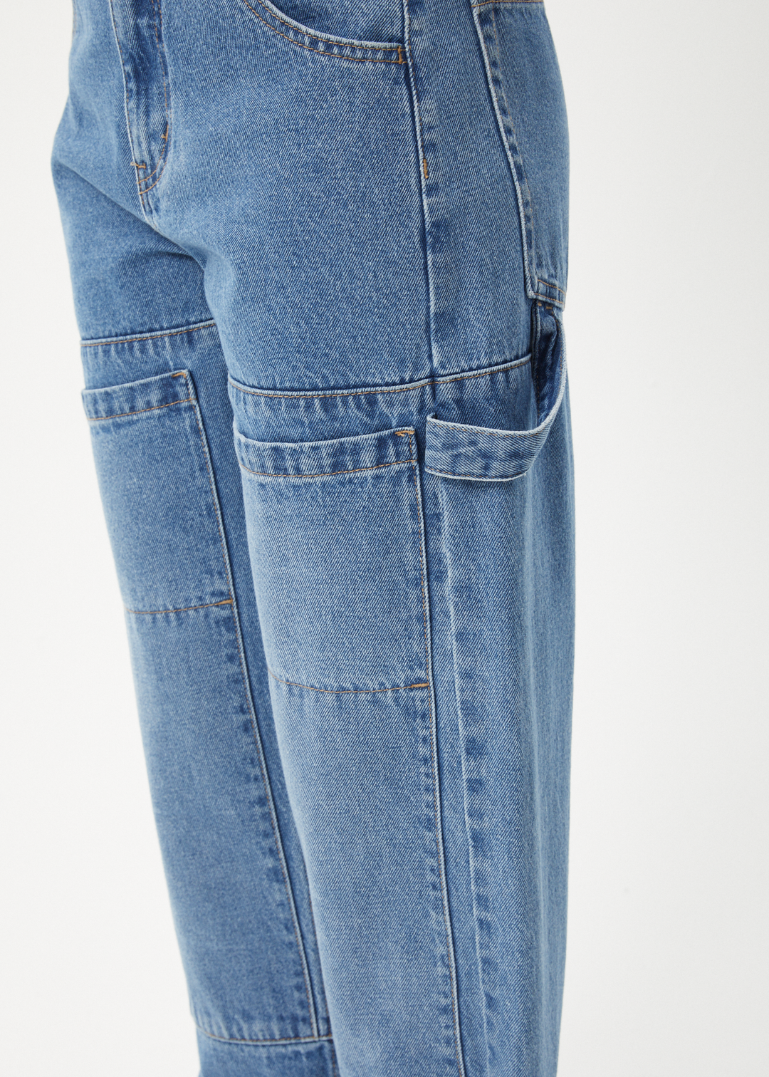 AFENDS Womens Moss - Denim Carpenter Jeans - Worn Blue 